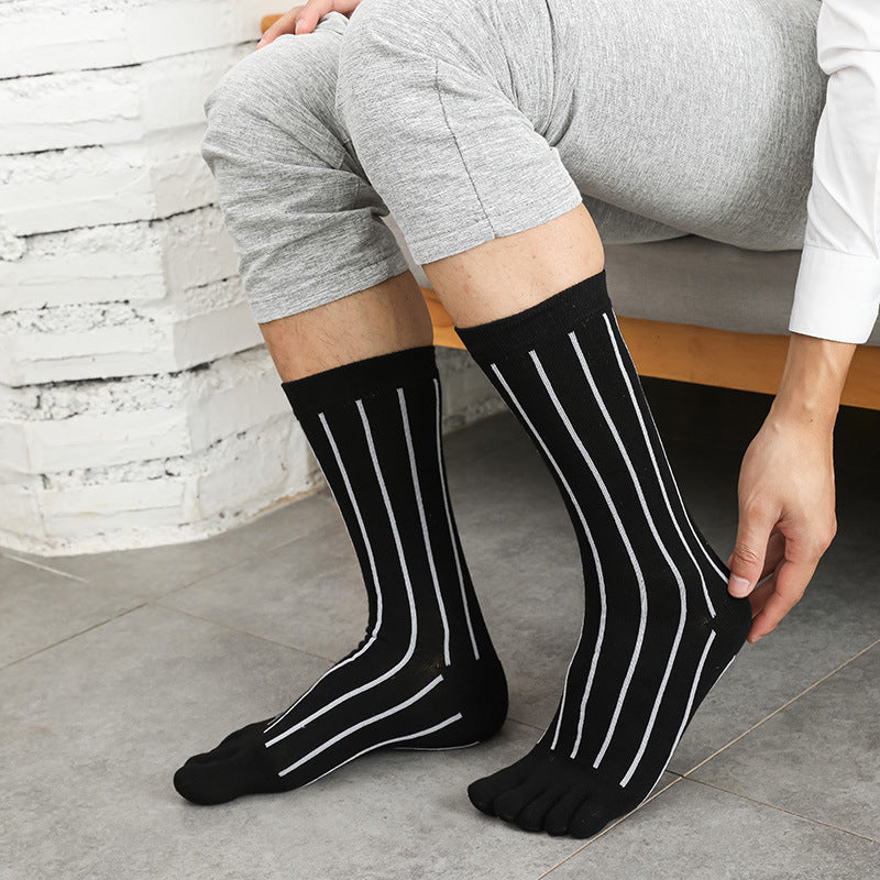 Marvellboss® Falcon -Men's Business High Toe Diamond-shaped Small Dot Vertical Bar Solid Color Socks