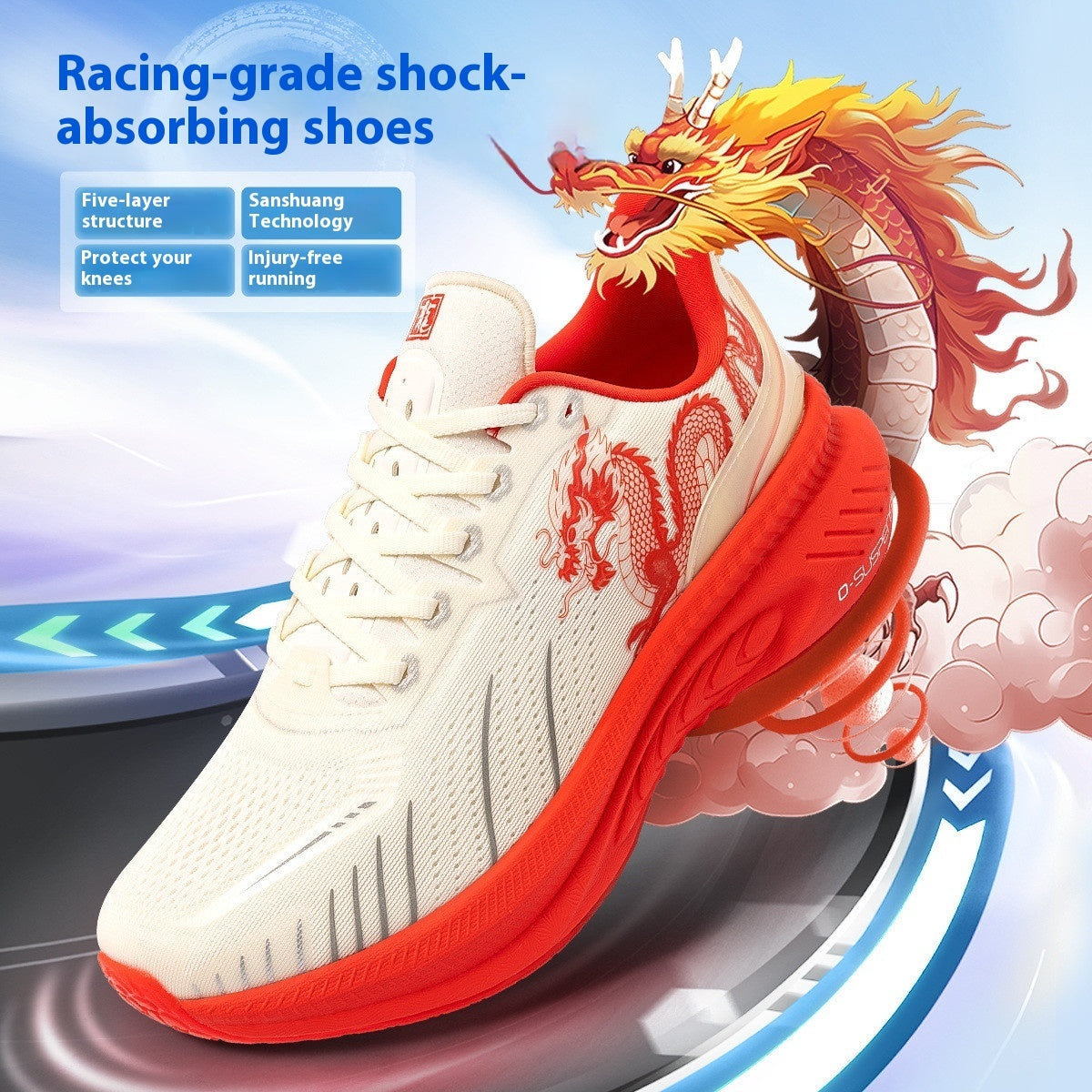 Marvellboss® Visione - Dragon Limited Soft Bottom High Elastic Shock Absorber Sneaker Lightweight Breathable