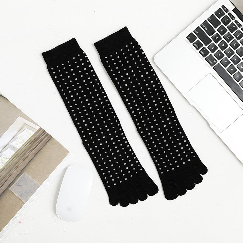 Marvellboss® Falcon -Men's Business High Toe Diamond-shaped Small Dot Vertical Bar Solid Color Socks