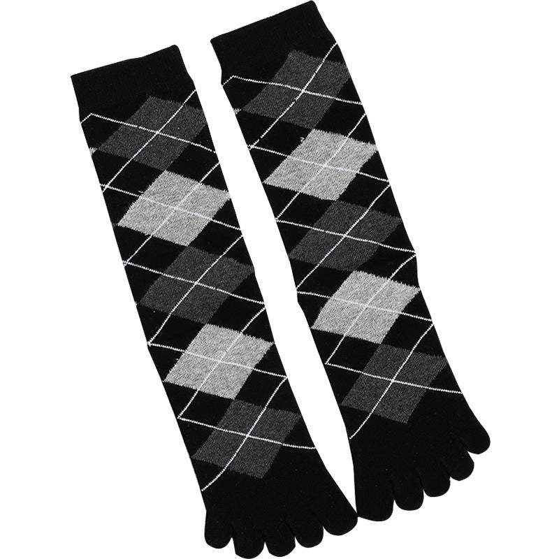 Marvellboss® Falcon -Men's Business High Toe Diamond-shaped Small Dot Vertical Bar Solid Color Socks